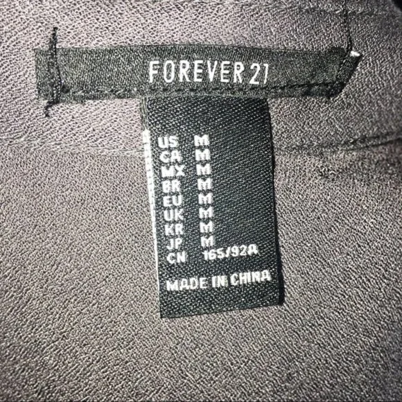 Forever 21 Gray Button Front Blouse S - Picture 6 of 6